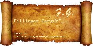 Fillinger Gergő névjegykártya