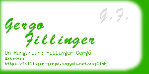 gergo fillinger business card